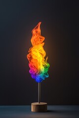 Poster - A symbolic glowing Spectrum Flame indicating in Pride concept