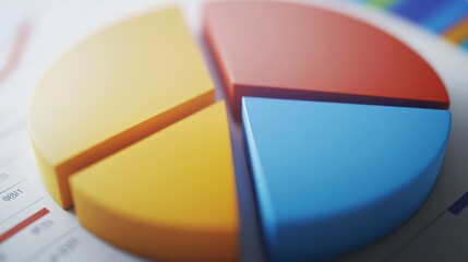 Aufkleber - Close-up of a D pie chart with a portion pulled out to emphasize a specific segment, showcasing detailed data and a modern, professional look.