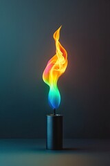 Poster - A symbolic glowing Spectrum Flame indicating in Pride concept