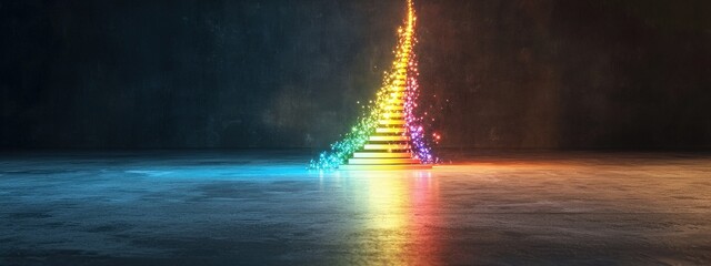 Aufkleber - A symbolic glowing Spectrum Path indicating in Pride concept
