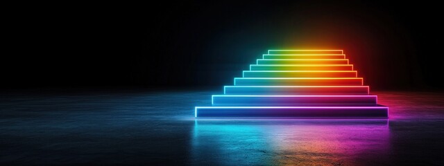 Aufkleber - A symbolic glowing Spectrum Path indicating in Pride concept