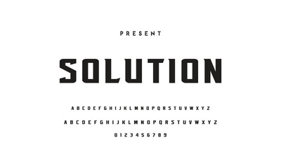 Poster - Modern serif alphabet design with uppercase, lowercase, numbers and symbol