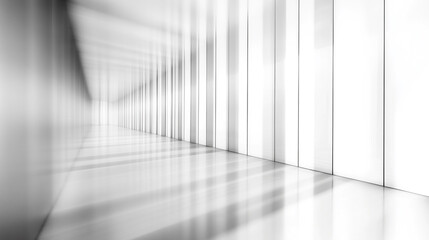 Poster - Modern White Architecture Interior Corridor Design Minimalist Clean Lines Bright Spacious Hallway   