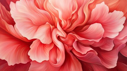 Aufkleber - Detailed shot of a blooming peony with layers of soft, ruffled petals in shades of pink, revealing the flowers luxurious texture.