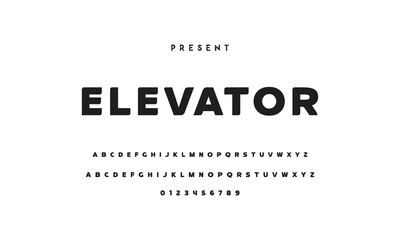Poster - Modern serif alphabet design with uppercase, lowercase, numbers and symbol