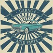 © Nurzhan - Vintage car service and gas station vector metal sign. Gas station for car, metal grunge banner illustration.
