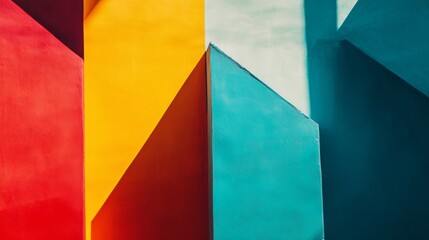 Poster - High-resolution close-up of an abstract background with bold, contrasting colors and dynamic shapes, creating a striking and visually engaging composition.
