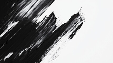Poster - Minimalist abstract background with monochrome brush strokes, modern and clean design