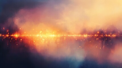 Poster - Soft, blurry light spots in warm tones, creating a calming and dreamy atmosphere