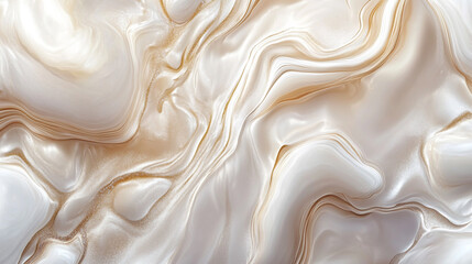 Poster - Elegant Beige and White Marble Texture Swirls Abstract Background Design art flow gold cream waves  