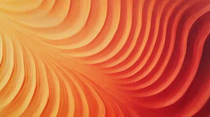 Poster - Abstract Orange Red Curving Lines Warm Painted Texture Background Art Image Waves Color Style Design