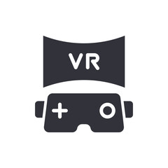 Poster - Online vr game solid icons, minimalist vector illustration ,simple transparent graphic element .Isolated on white background