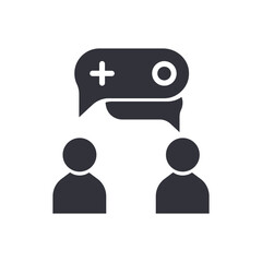 Poster - Online game chat solid icons, minimalist vector illustration ,simple transparent graphic element .Isolated on white background