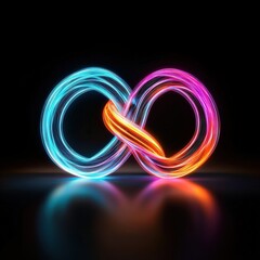 Poster - A symbolic glowing Unity Knot indicating in Pride concept