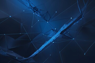 Fototapete - 3d grid background. Cyber ​​technology. Tech wire network, futuristic wire frame.