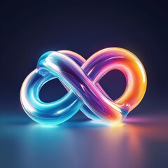 Poster - A symbolic glowing Unity Knot indicating in Pride concept