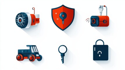 Aufkleber - Enhancing data security six icon designs for encryption standards in digital environments