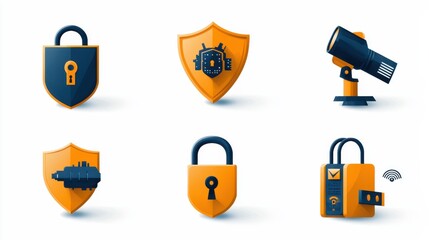 Aufkleber - Enhancing online security exploring six iconic lock features and keyhole standards in digital environments