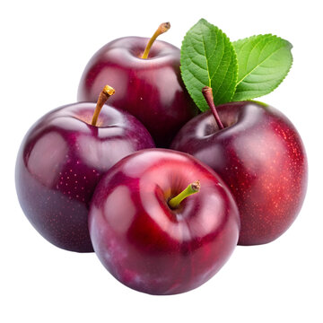 plums isolated on transparent background