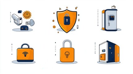 Aufkleber - Enhancing security a comprehensive guide to six essential features including shield lock and fingerprint technology in the digital age