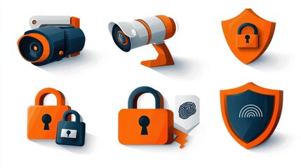 Leinwandbilder - Implementing security monitoring standards analyzing six essential cctv camera elements for effective surveillance