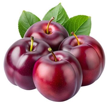 plums isolated on transparent background
