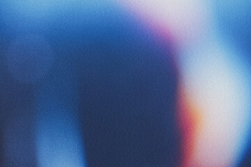 Poster - Abstract blue cyan orange color glowing neon light beams grainy gradient backdrop design.