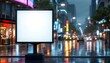 © Tahubulat - An unoccupied billboard along the street, ideal for mockup advertising, presenting a space for innovative marketing ideas