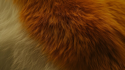 close-up of orange and white animal fur texture, ideal for backgrounds or design elements