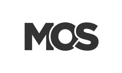 Poster - MOS logo design template with strong and modern bold text. Initial based vector logotype featuring simple and minimal typography. Trendy company identity.