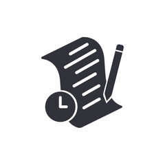 Poster - Time management solid icons, minimalist vector illustration ,simple transparent graphic element .Isolated on white background