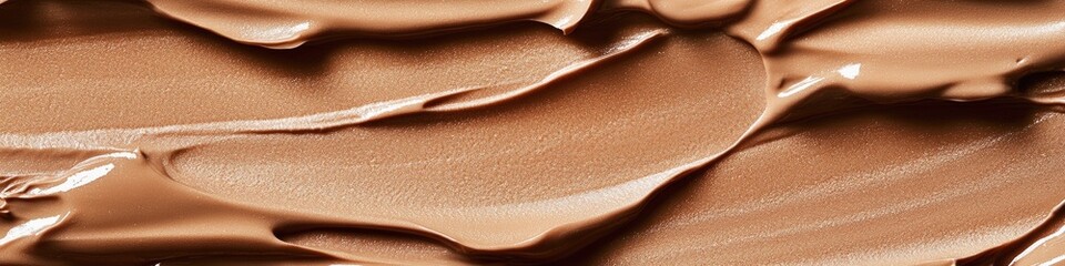 Aufkleber - Close-up view of a smooth, chocolate-frosted surface with a slight sheen