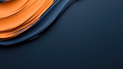 Wall Mural - Dynamic interplay of orange and dark blue colors creates strikin