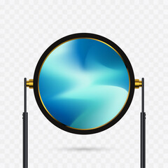 Aufkleber - A Transparent Hanging technology circle LED Screen Mockup in 3Ds. the opacity editable circle LED vector Illuminated TV lightbox with empty spacing ads.