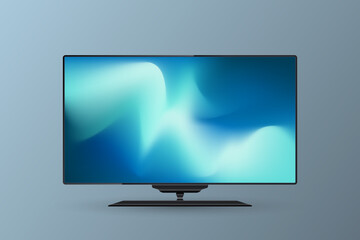 Aufkleber - A vector LED TV Screen Mockup with gradient blue screen. A technology LED TV Screen Mockup in 3Ds. editable LED vector, illustration
