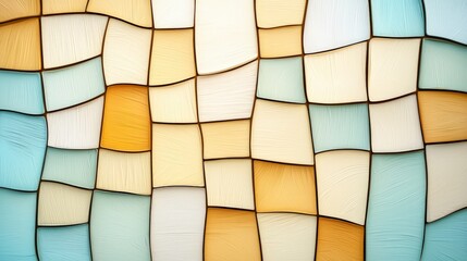 Poster - Abstract colorful textured background with squares in shades of blue, orange, and cream for artistic designs