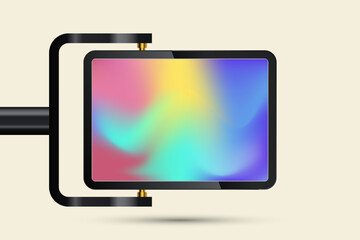 Aufkleber - Outdoor Large LED Screen Mock up with black realistic stand for outdoor and two indoor street LED. A Digital Stand Signage LED Display Mockup with Digital Stand