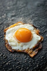 Wall Mural - A single fried egg sits atop a slice of bread, ready for breakfast or snack