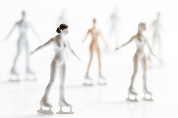 Wall Mural - miniature people on a white surface, ideal for illustration and design