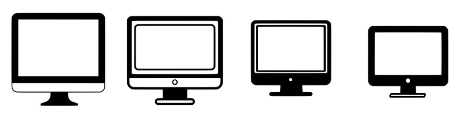 Poster - various screen designs showcasing evolution from old to modern computer monitors in a minimalist sty