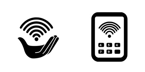 Poster - Symbols representing wireless communication options for devices and connections