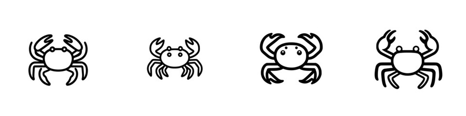 Poster - Digital illustrations of crabs showcasing different poses and styles in a minimalistic design