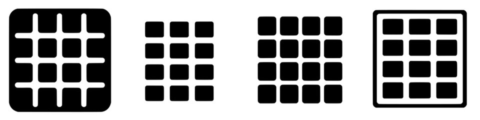 Poster - grid patterns displayed in various styles and orientations showcasing geometry and symmetry in desig