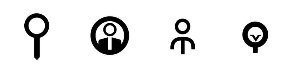 Poster - Minimalist icons representing location, identity, and user interactions in a modern design setting