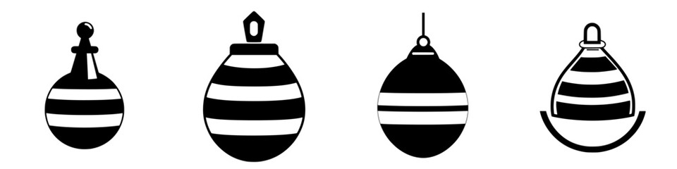 Poster - Unique striped ornaments displayed in a neat arrangement for a festive celebration