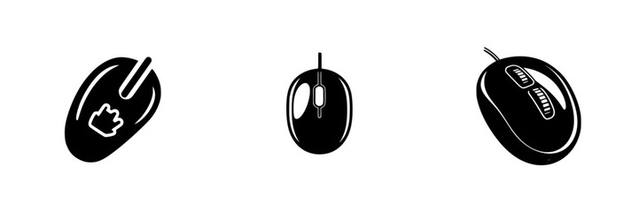 Poster - different styles of computer mice used for various tasks and preferences in office settings