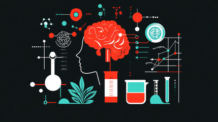 Poster - Science and biology atoms symbols set for research concept, such as idea of logo. Jpeg version also available in gallery