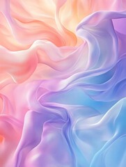 Aufkleber - Gentle Waves of Soft Fabric in Pastel Hues Create a Dreamy Abstract Background