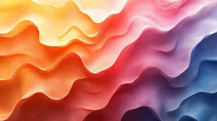 Wall Mural - Colorful wave patterns create a vibrant abstract design showcasing fluid movement and harmony during daylight hours. Generative AI