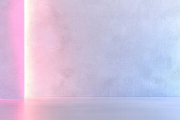Poster - The soft pastel hues illuminate the minimalist concrete background, creating a peaceful setting perfect for art presentations, product displays, or creative projects